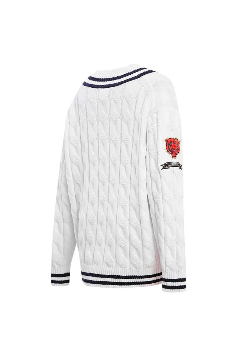 Women's Pro Standard  White Chicago Bears Prep V-Neck Pullover Sweater, Alternate, color, White