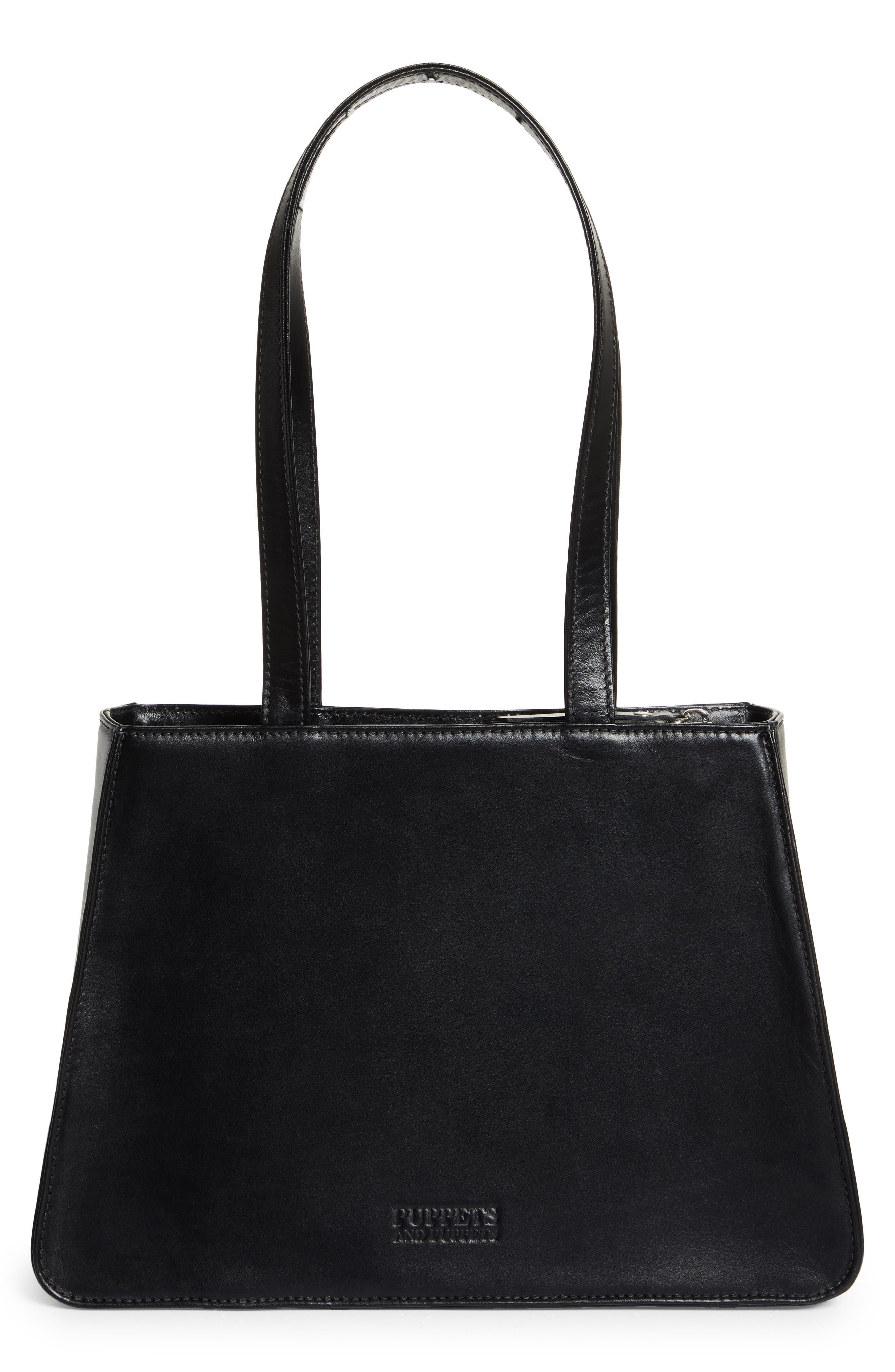 Puppets and Puppets Pumpkin Detail Leather Handbag, Alternate, color, 