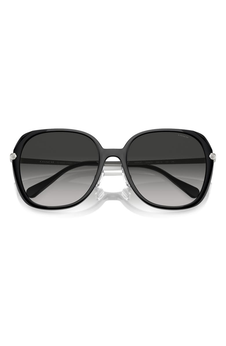 COACH 59mm Gradient Square Sunglasses, Alternate, color, Black