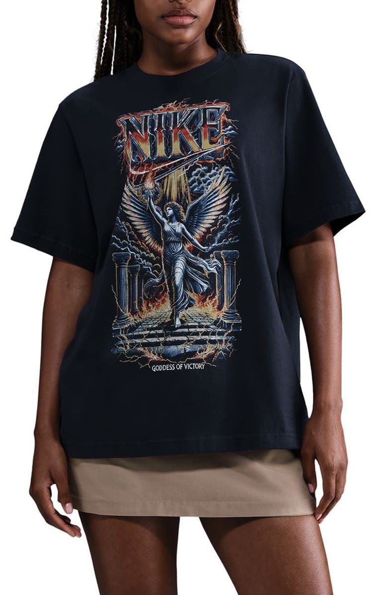 Nike Essential Cotton Graphic Print T-Shirt, Main, color, Off Noir