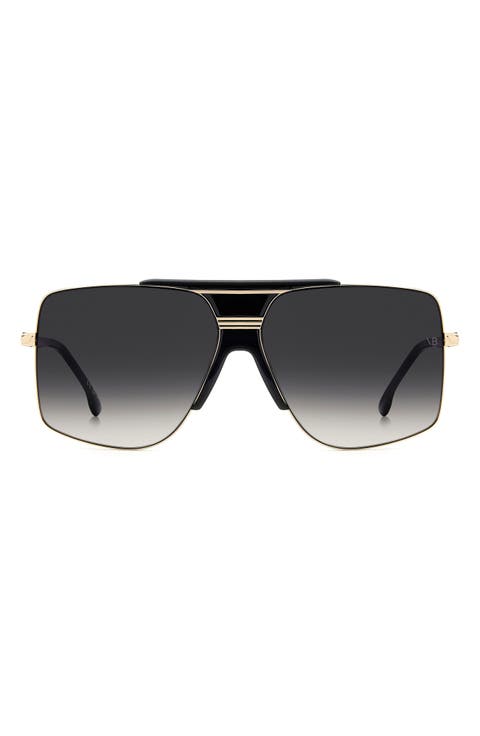 62mm Square Aviator Sunglasses