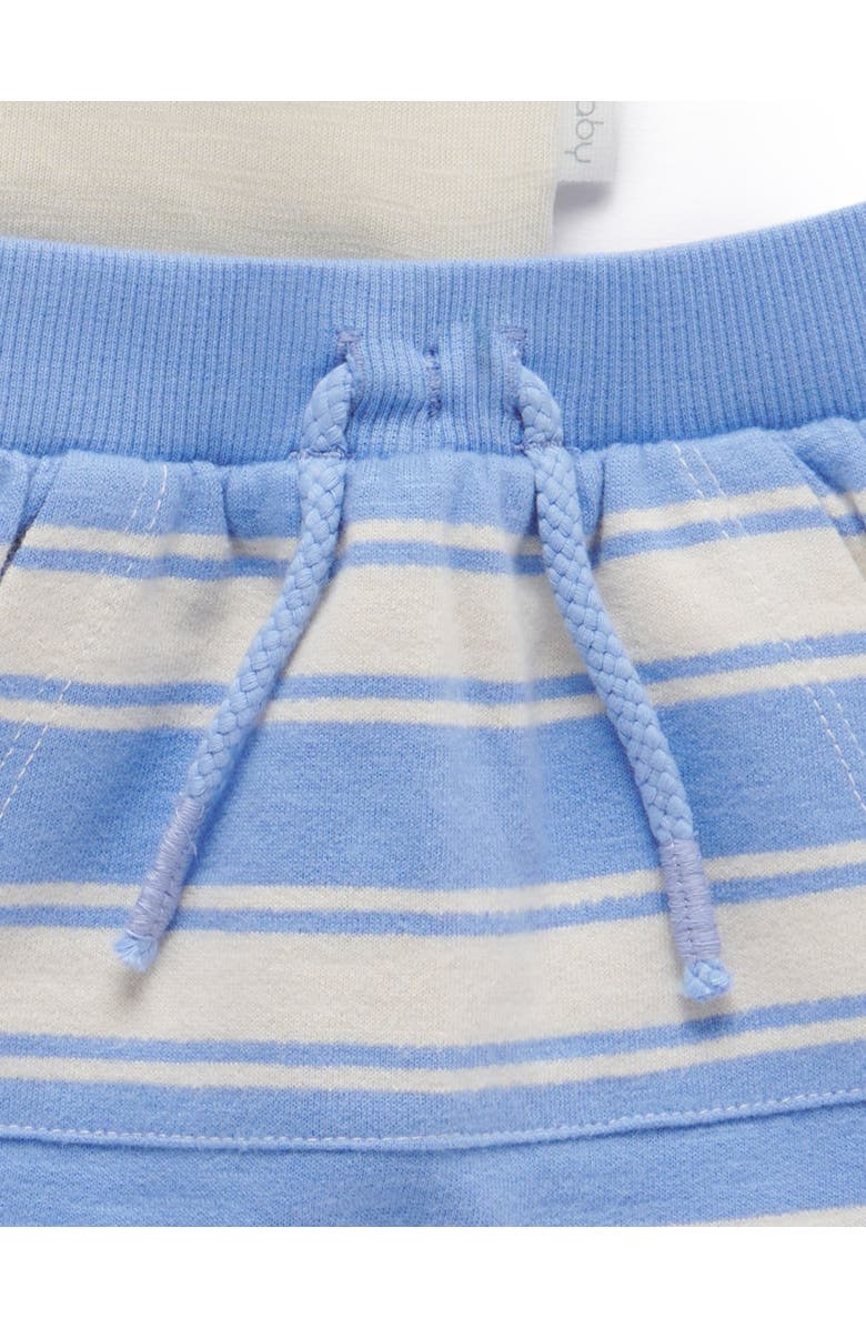 Purebaby Octopus Short & Tee Set, Alternate, color, Ocean Stripe