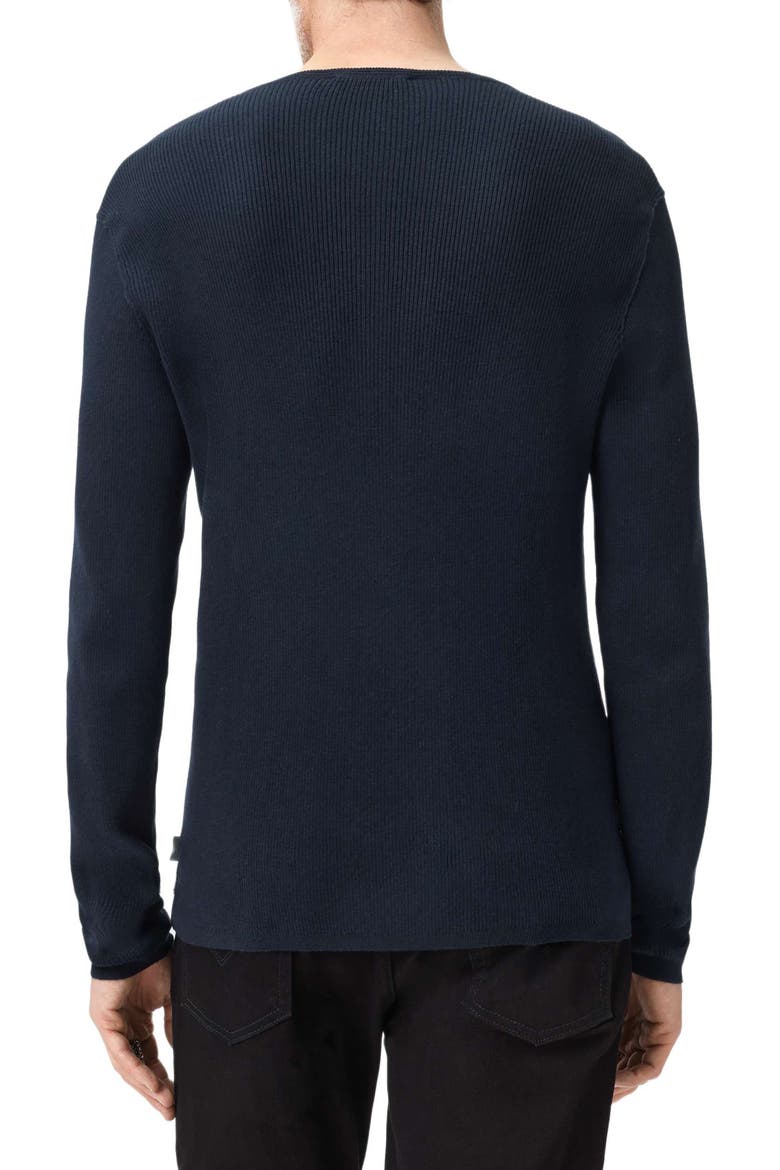 Javis Organic Cotton & Cashmere Rib Henley, Alternate, color, NAVY
