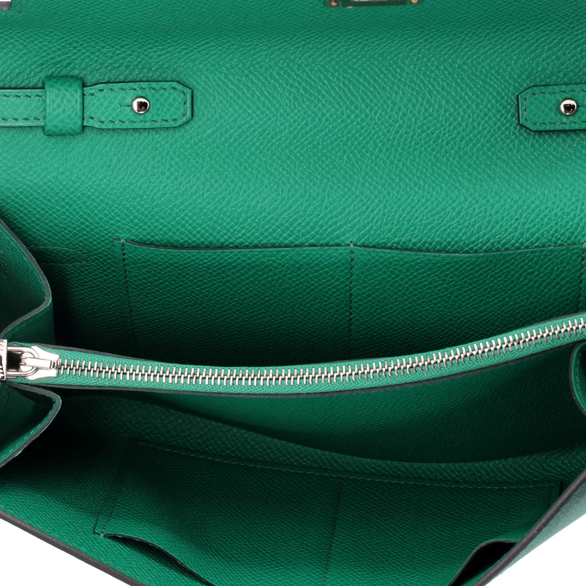 Pre-Owned Hermes Kelly To Go Wallet Epsom, Alternate, color, Vert Jade