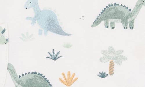 Angel Dear Soft Dinos French Terry Romper In White