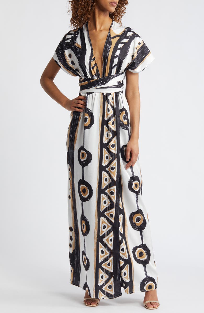 DIARRABLU Mailys Halter Neck Wrap Dress, Alternate, color, White