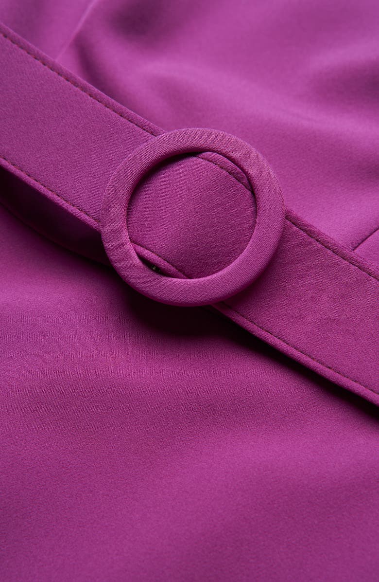 Kay Unger Polly Belted Three-Quarter Sleeve Stretch Midi Dress, Alternate, color, Cerise