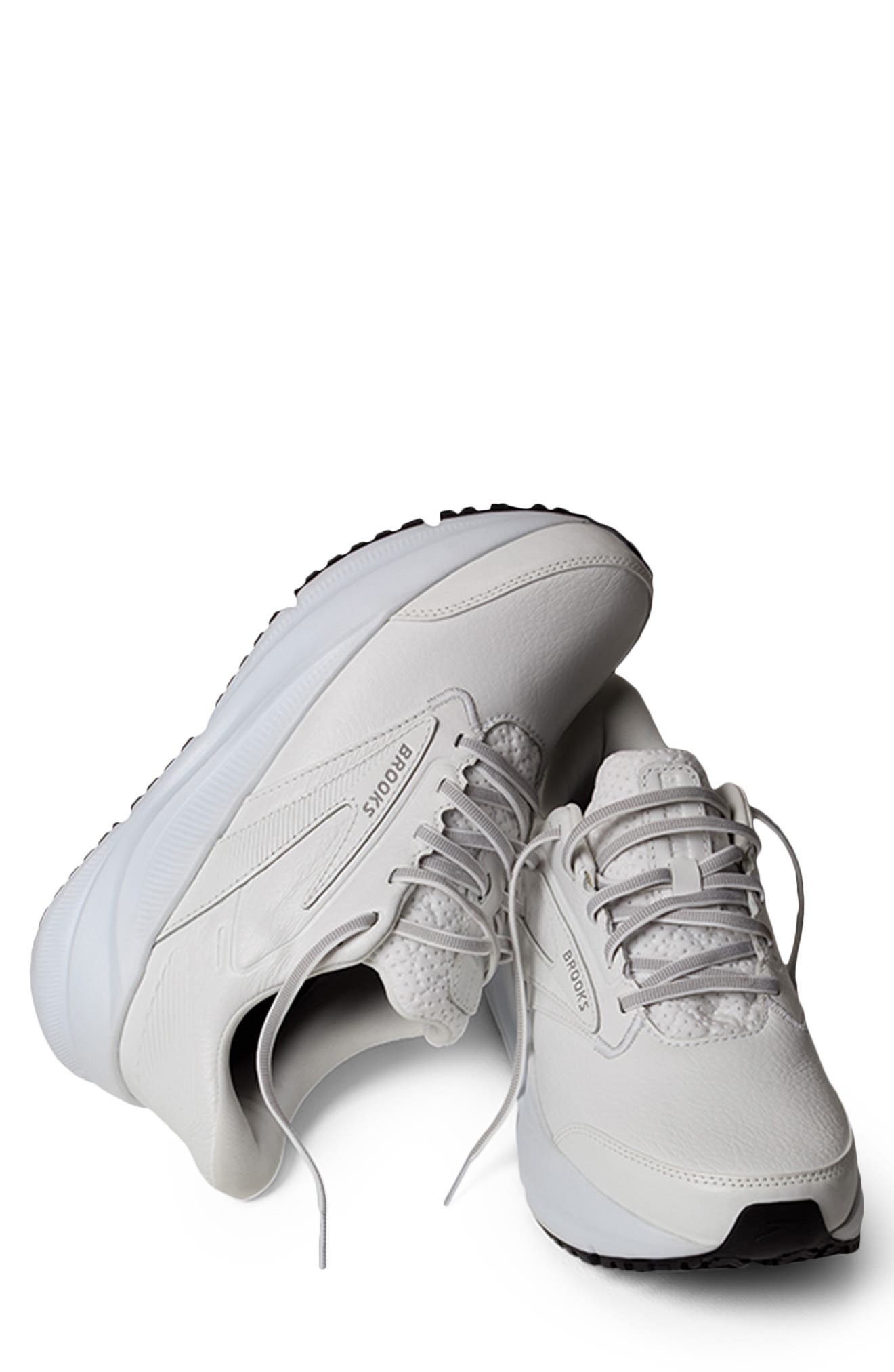 Ghost Max Slip Resistant Leather Walking Shoe, Alternate, color, WHITE/ WHITE