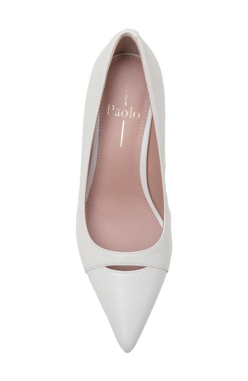 Linea Paolo Prue Pointed Cap Toe Pump In White