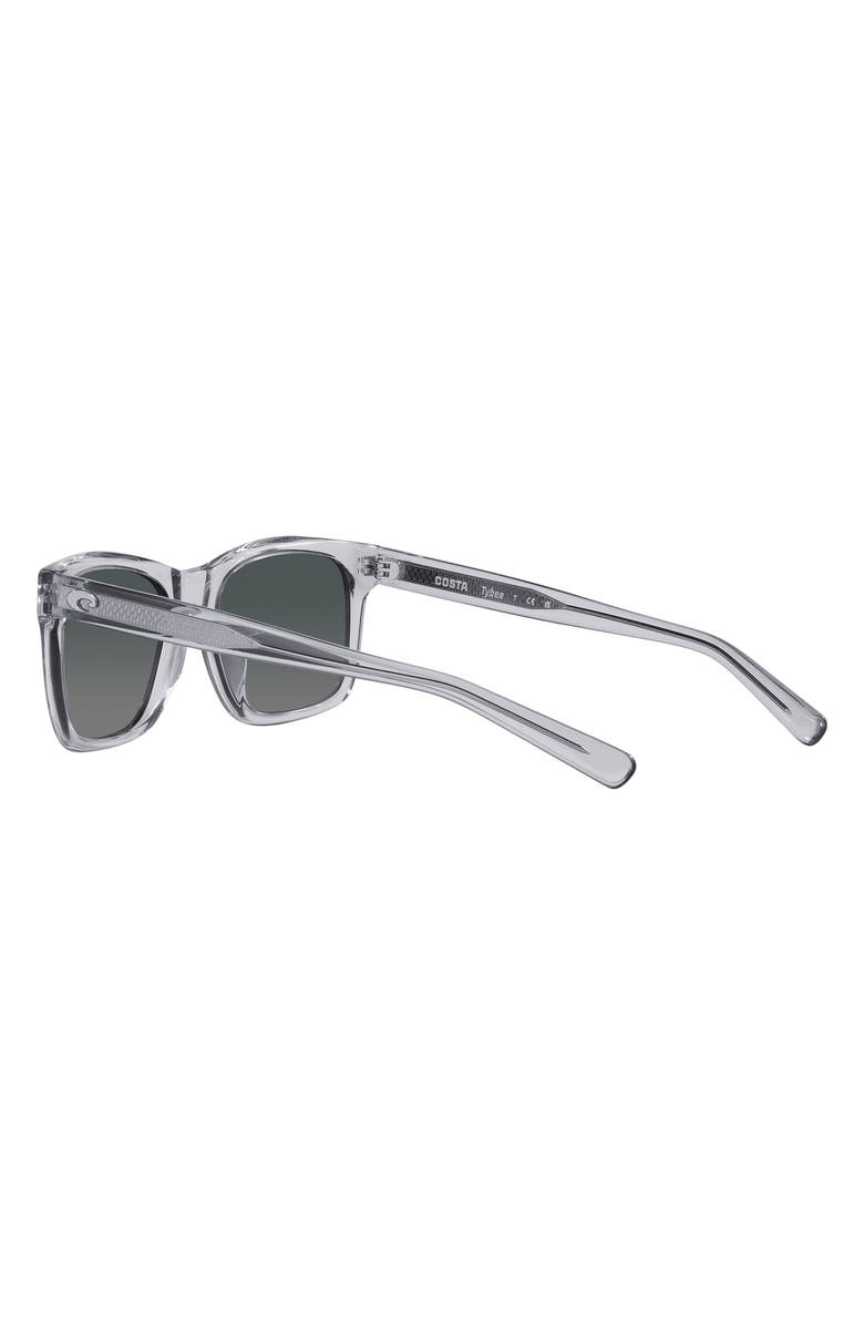 Costa Del Mar Tybee 55mm Gradient Polarized Rectangle Sunglasses, Alternate, color, Crystal