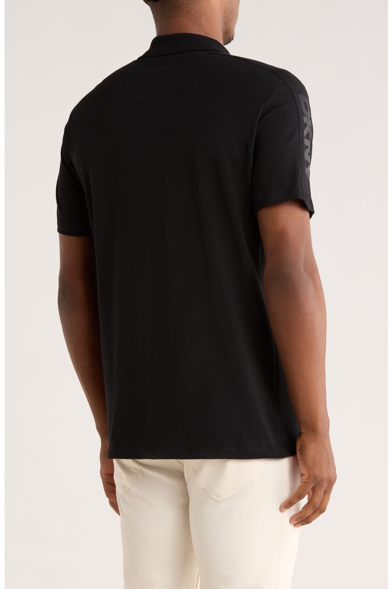 Zach Stretch Cotton Quarter Zip Polo, Alternate, color, BLACK