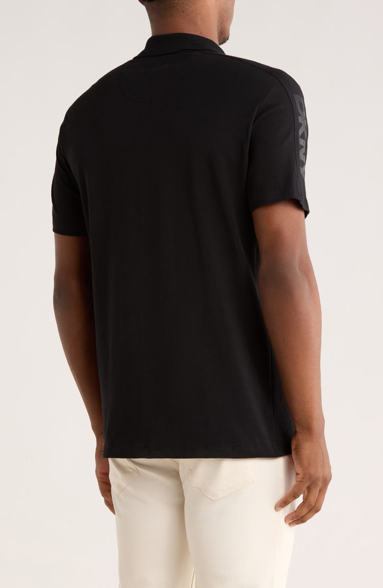 DKNY SPORTSWEAR Zach Stretch Cotton Quarter Zip Polo, Alternate, color, Black