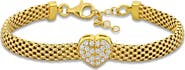 Julianna B. Cubic Zirconia Heart Flexible Bracelet