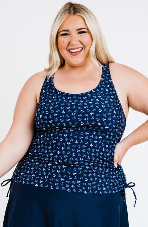 Plus Size Maya Tankini Swim Top With Built-in Bra