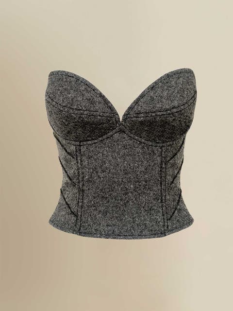 Aconitum Structured Elegant Wool and Silk Lined Corset