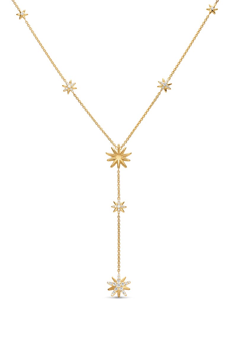 Starburst Pavé Diamond Y-Necklace, Alternate, color, GOLD