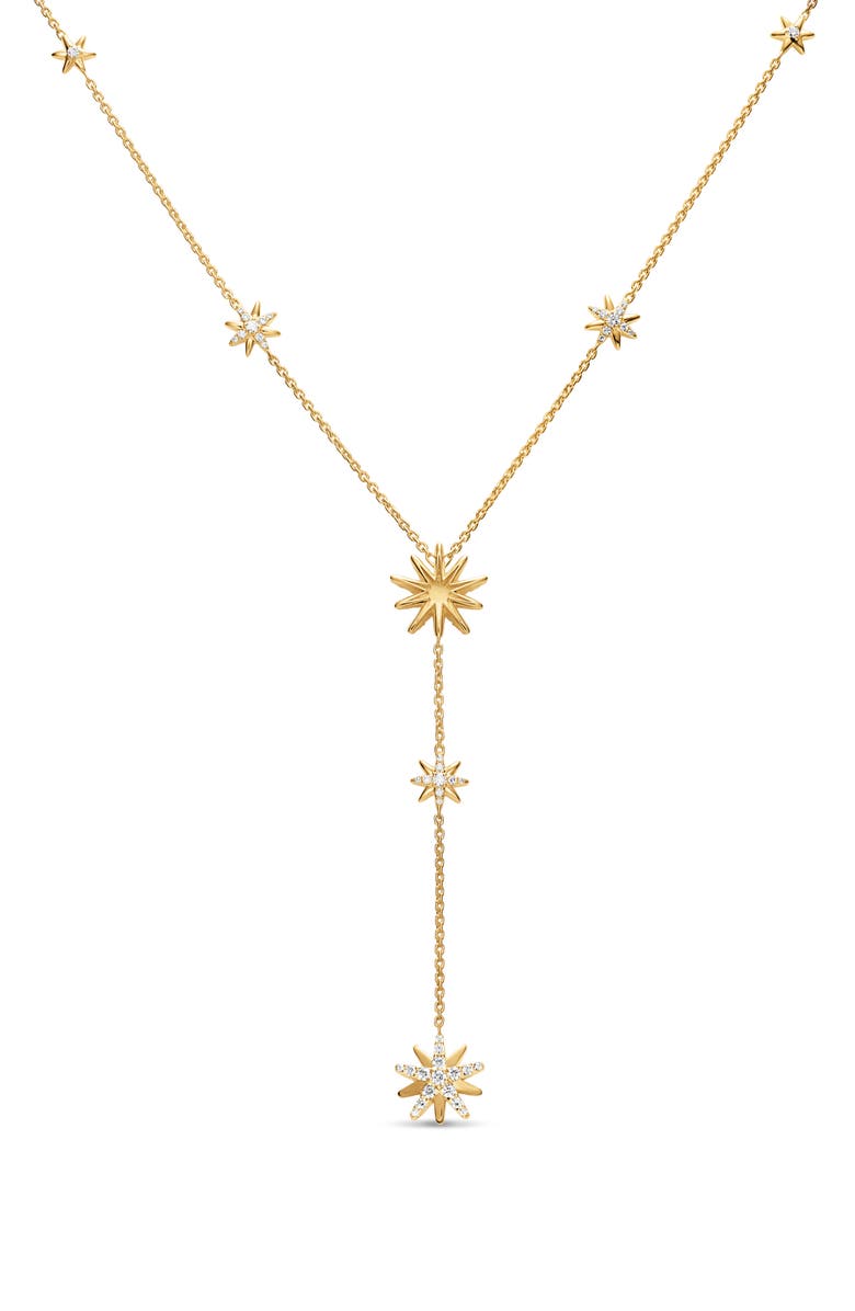 David Yurman Starburst Pavé Diamond Y-Necklace, Alternate, color, Gold