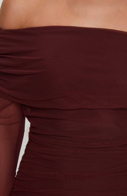 Princess Polly Consideration Off The Shoulder Long Sleeve Mesh Maxi Dress