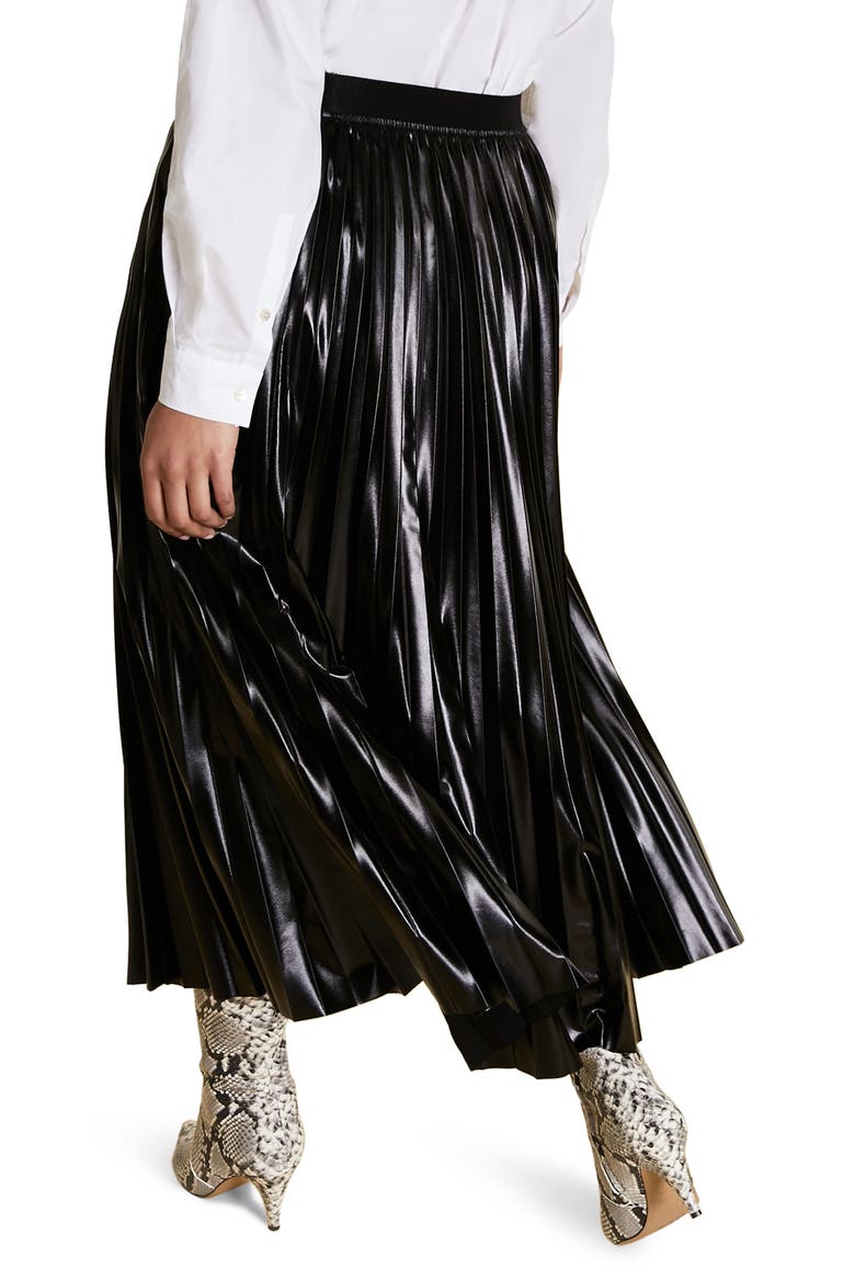 Occulto Pleated Skirt, Alternate, color, BLACK
