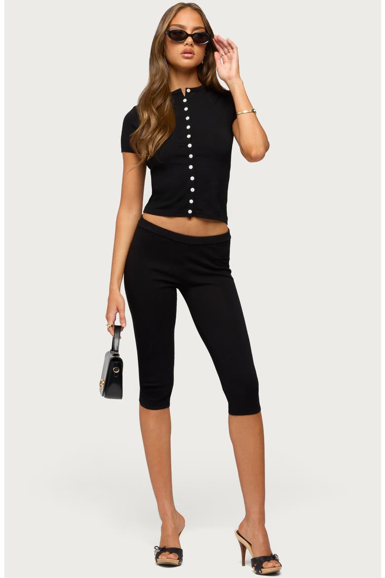 Vanessa Knit Capri Pants, Alternate, color, BLACK