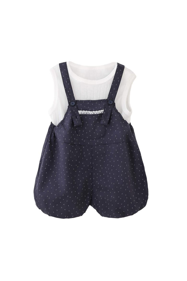 Dotted Overall Set, Main, color, Navy