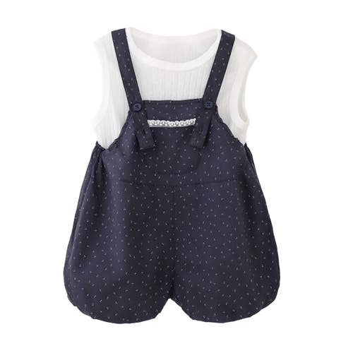 Banblu Babies'  Dotted Overall Set In Blue