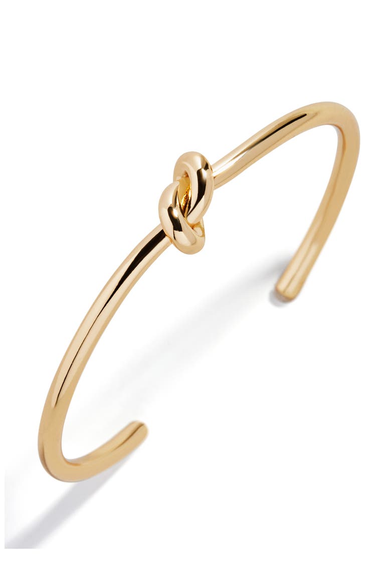 Goldtone Ties Cuff Bracelet, Main, color, GOLD