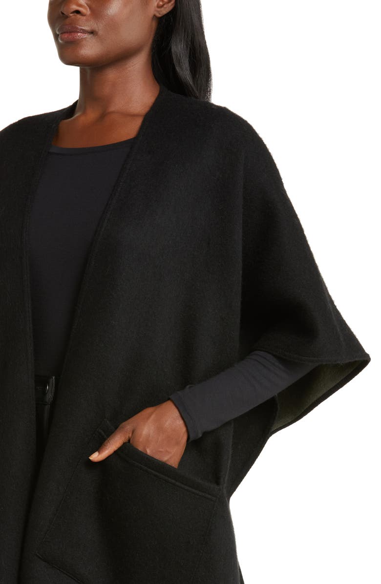 Nordstrom Reversible Pocket Wool & Cashmere Ruana, Alternate, color,