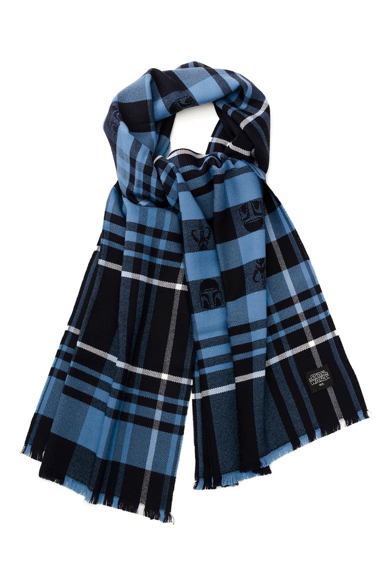 Mandalorian Tartan Merino Wool Scarf, Main, color, BLUE