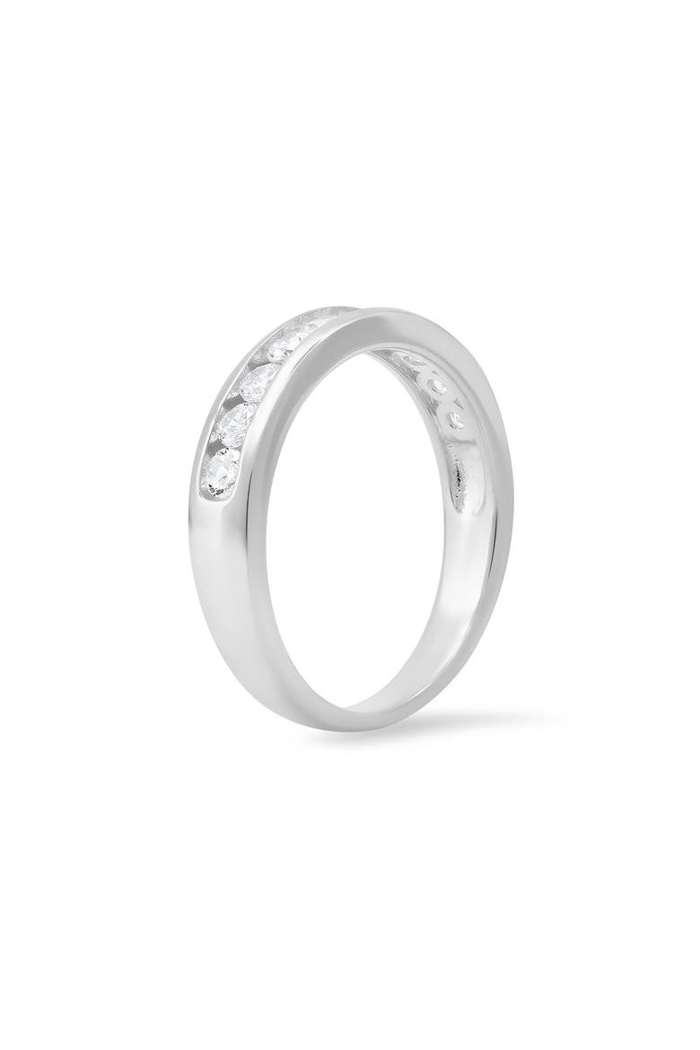 Sterling Silver Channel Set Cubic Zirconia Ring, Alternate, color, SILVER
