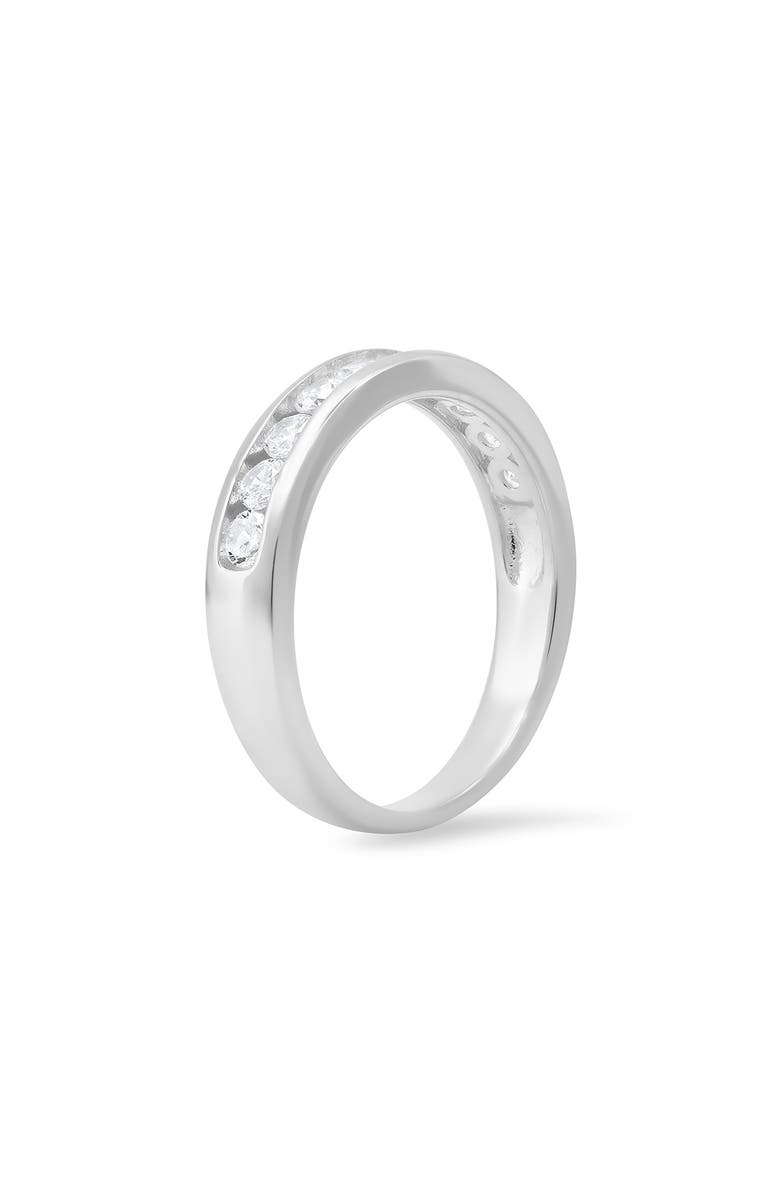 Queen Jewels Sterling Silver Channel Set Cubic Zirconia Ring, Alternate, color, Silver