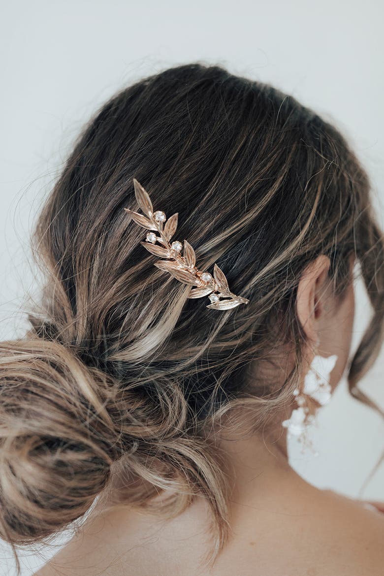 Kaia Bridal Comb, Main, color, Gold