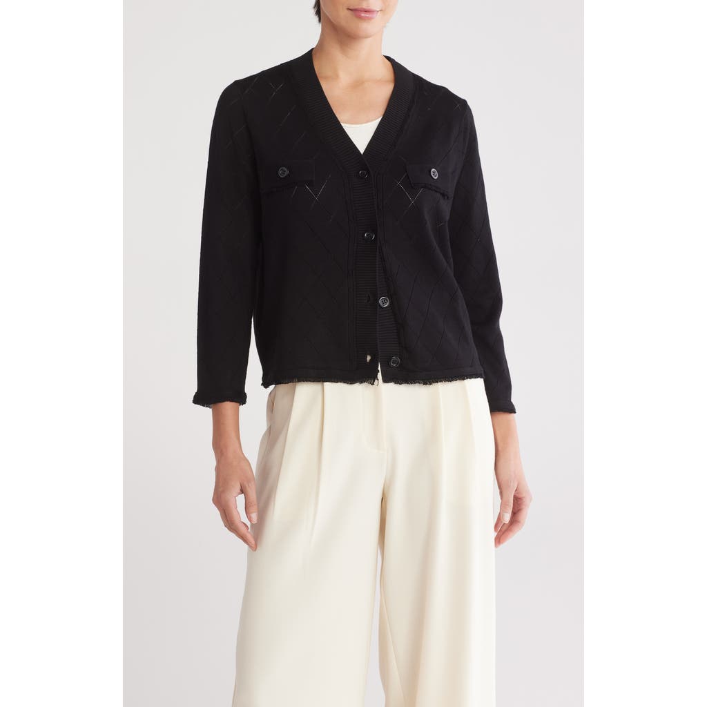ADRIANNA PAPELL ADRIANNA PAPELL DIAMOND JACQUARD CARDIGAN
