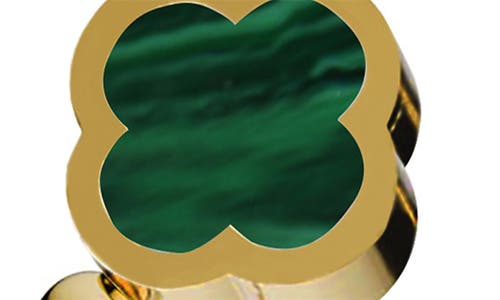 Gabi Rielle 14k Over Silver Malachite Cuff Bracelet In Gold/green