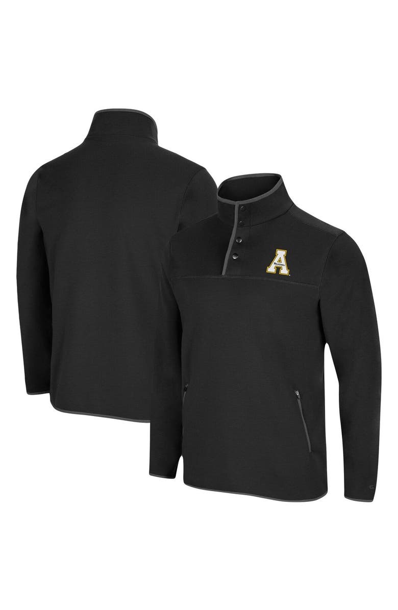 COLOSSEUM Men's Colosseum Black Appalachian State Mountaineers Rebound Snap Pullover Jacket, Main, color, 