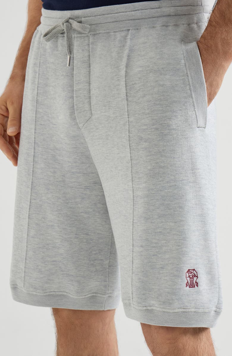 Brunello Cucinelli Double knit Bermuda shorts, Alternate, color, Pebble