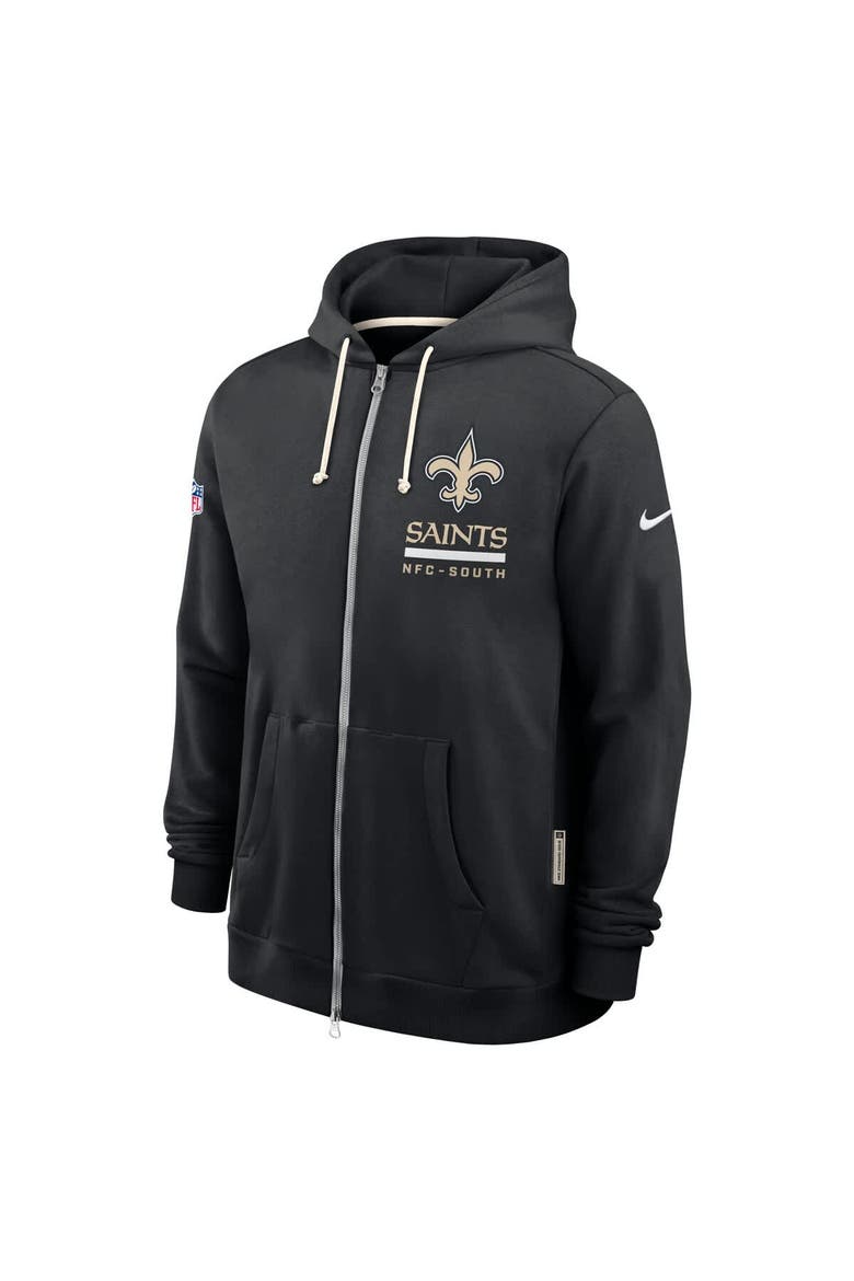 Men's Nike Black New Orleans Saints Sideline Standard Issue Utility Player Dri-FIT Full-Zip Hoodie, Alternate, color, Black