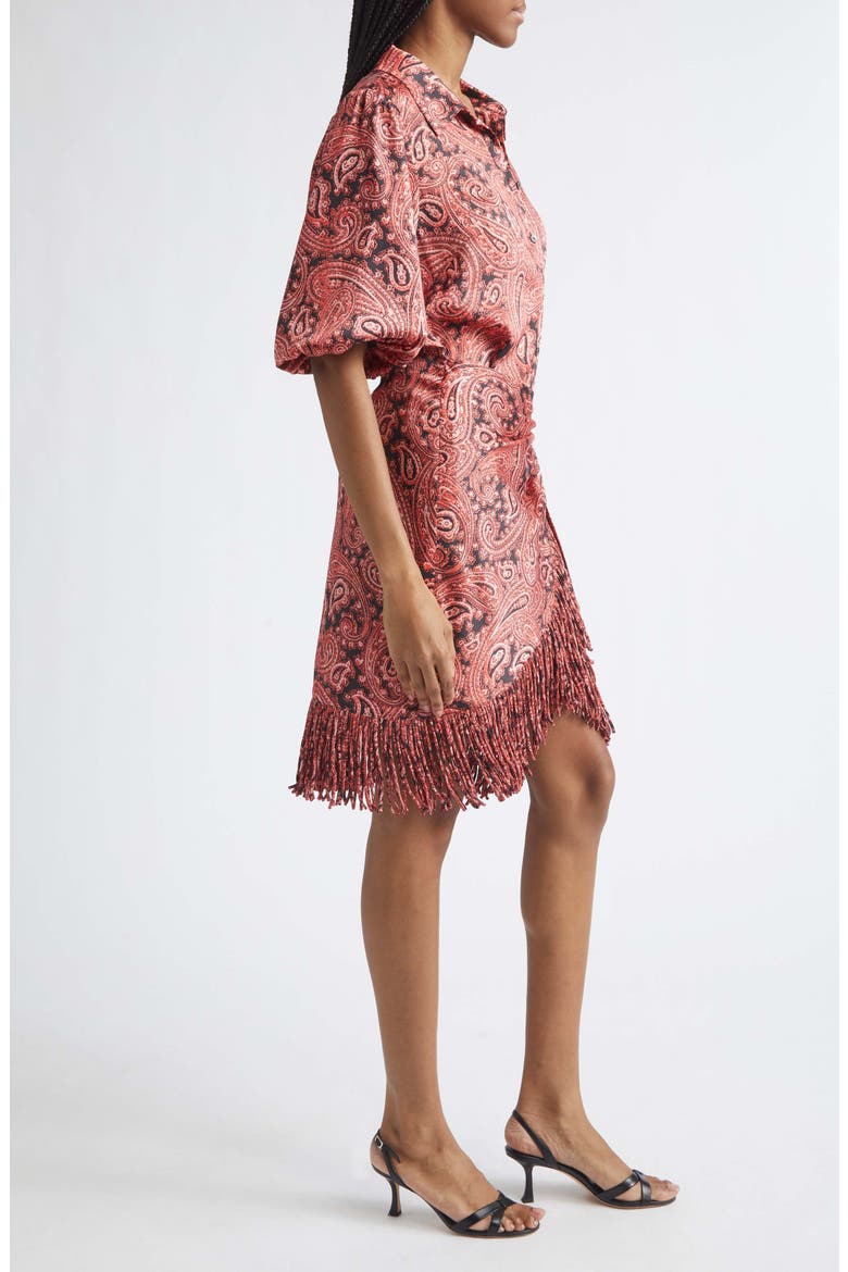 Hendrix Paisley Kember Minidress, Alternate, color, OBSIDIAN/ JASPER PINK