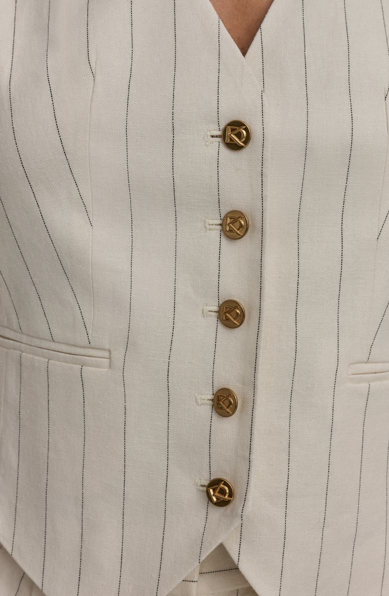 Donna Karan New York Pinstripe Linen Blend Vest, Alternate, color, 