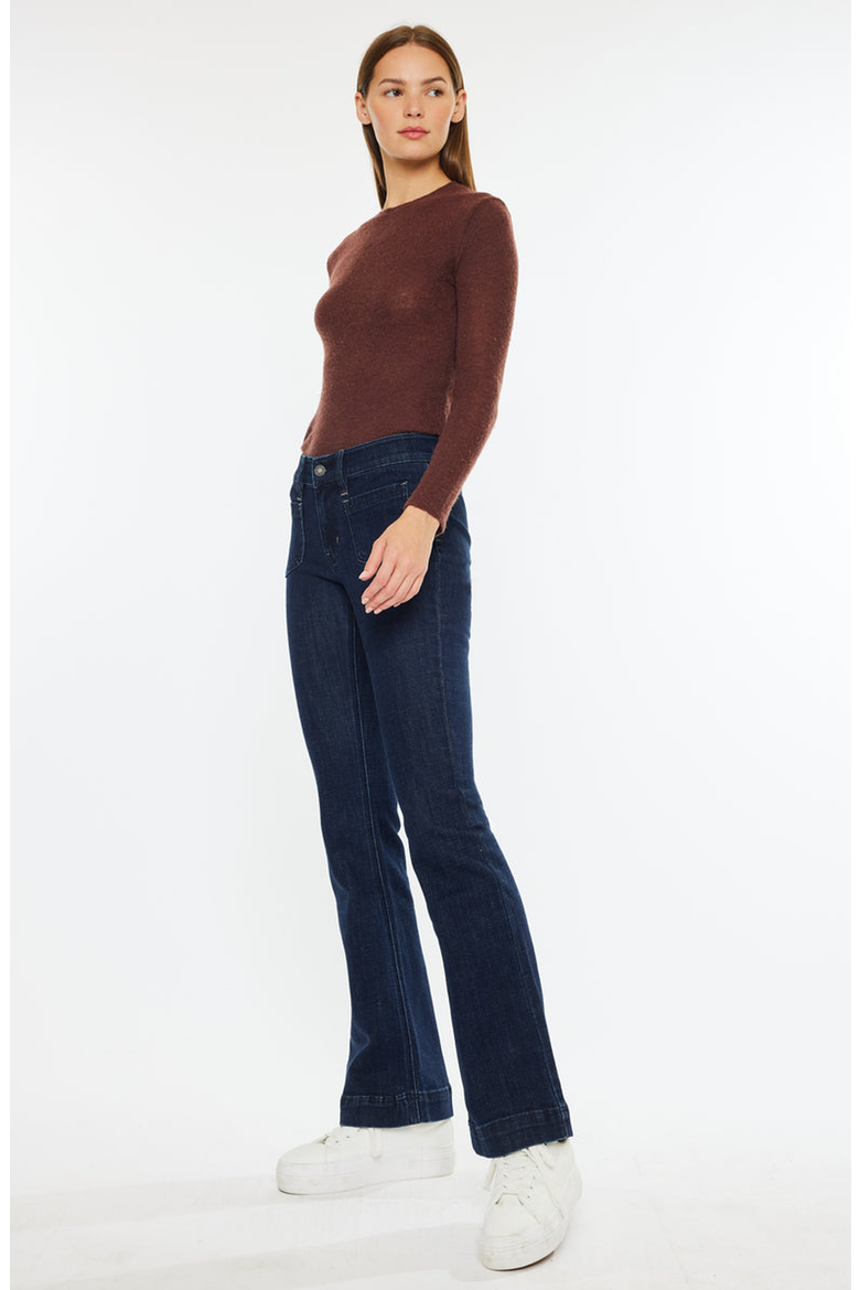 Star Mid Rise Bootcut Jeans, Alternate, color, Super Dark Blue