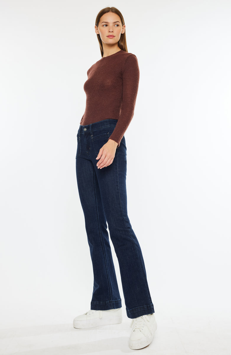 KanCan Star Mid Rise Bootcut Jeans, Alternate, color, Super Dark Blue