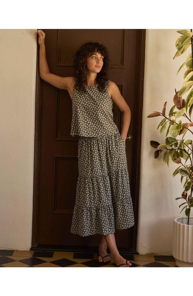 Toad & Co Sunkissed Button Back Tank, Alternate, color, Black And Salt Print