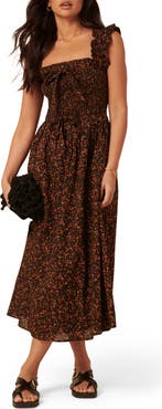 Nobody's Child Christina Floral Organic Cotton Midi Sundress
