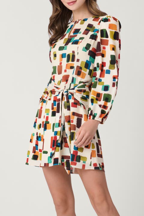 Brushstroke Print Dani Dress
