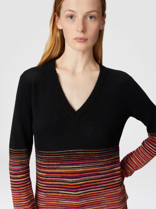 Shop Missoni Dégradé Slub Cashmere Sweater With V-neck In Multicoloured