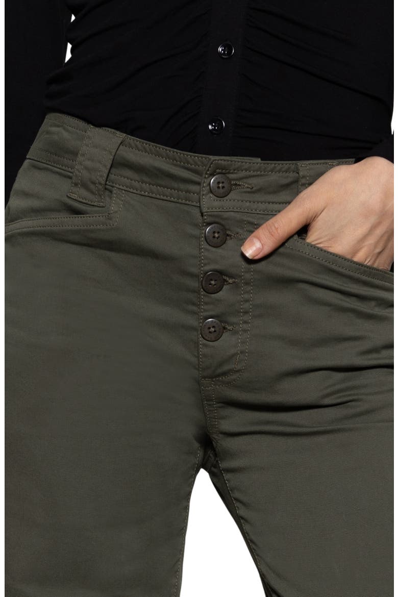 Luna High Waist Stretch Cotton Pants, Alternate, color, KALAMATA
