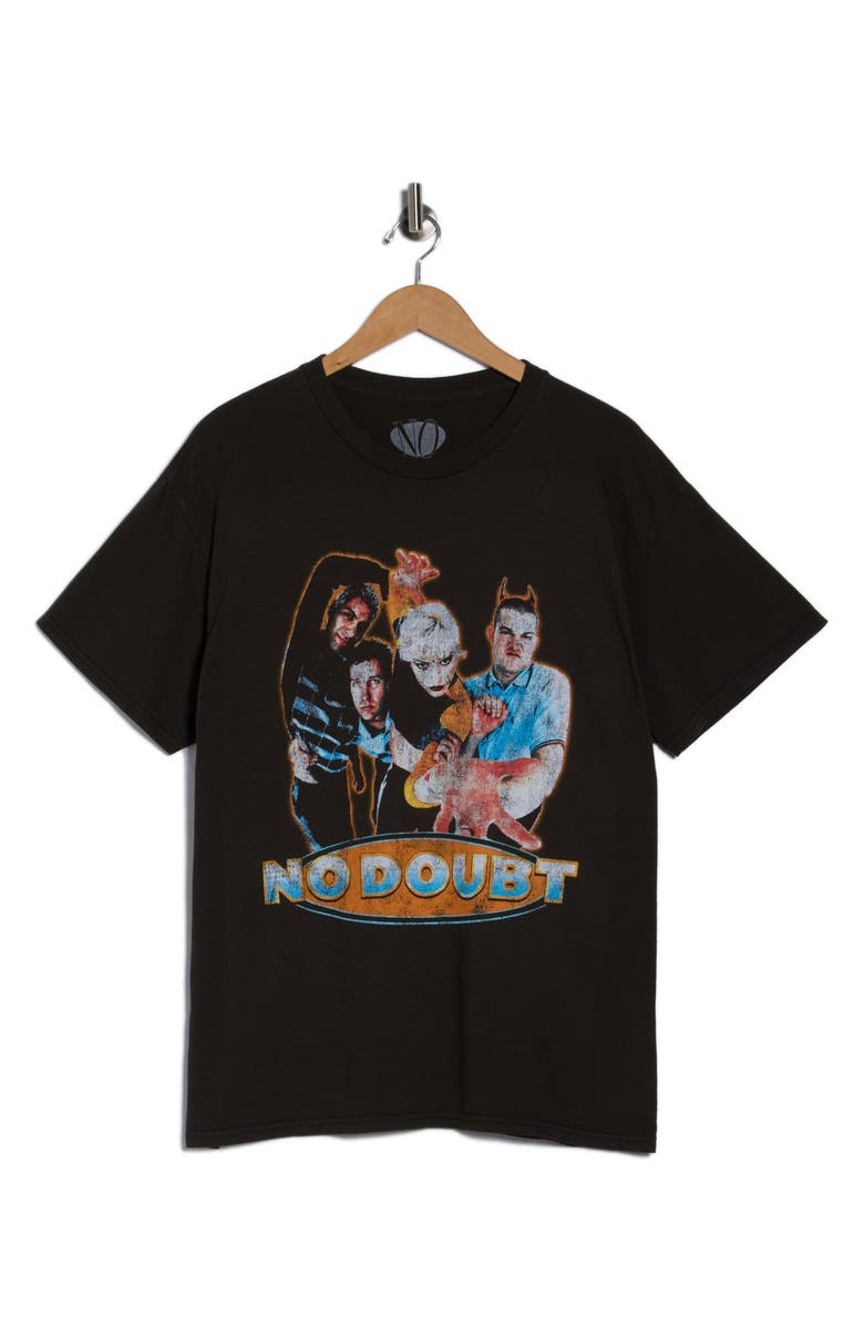 Merch Traffic No Doubt Flaming Logo Graphic T-Shirt, Alternate, color, Grey Pigment Dye