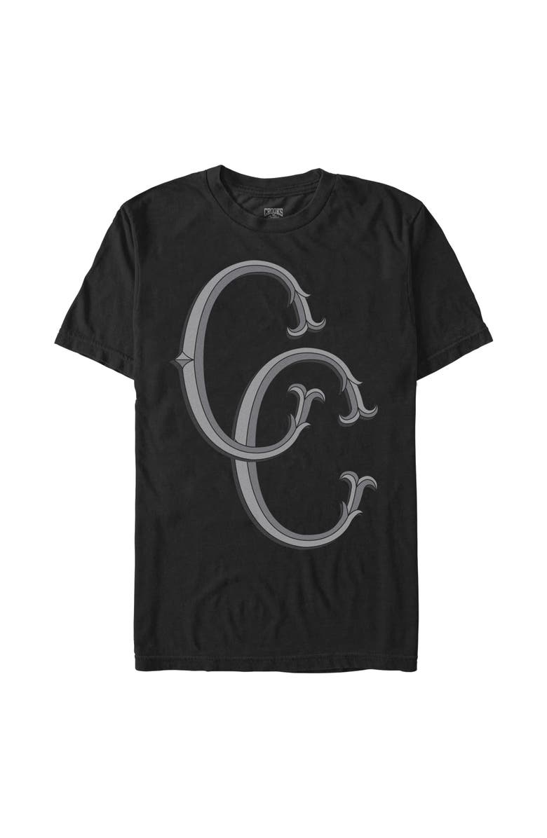 Crooks & Castles Men's Crooks & Castles Black Initials Logo  Graphic T-Shirt, Main, color, Black