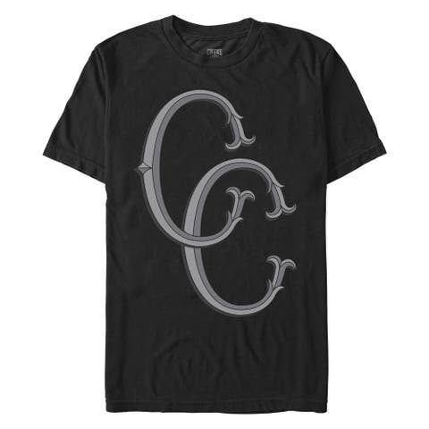 Men's Crooks & Castles Black Initials Logo  Graphic T-Shirt