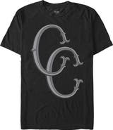 Crooks & Castles Men's Crooks & Castles Black Initials Logo Graphic T-Shirt